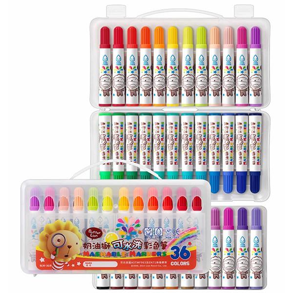 奶油獅36色可水洗彩色筆(雄獅36色彩色筆可水洗BLW-36/B彩色筆洗得掉)也有24色和12色
