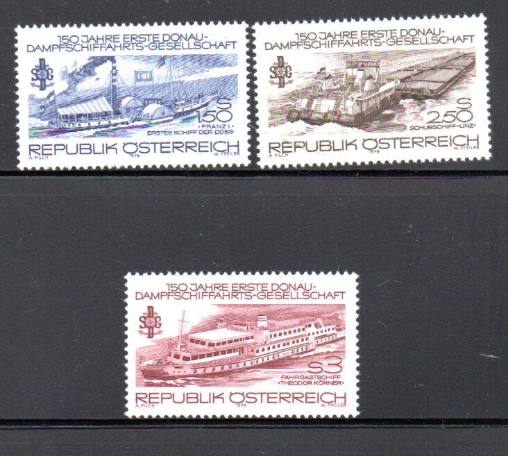 【流動郵幣世界】奧地利1979年第一家多瑙河蒸汽船公司成立150週年郵票
