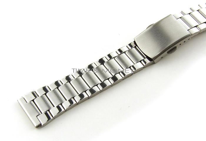 ◎湯姆瑪莉◎鐘錶維修工具/不鏽鋼三板雙按扣錶帶/平頭錶帶/18mm(85220)