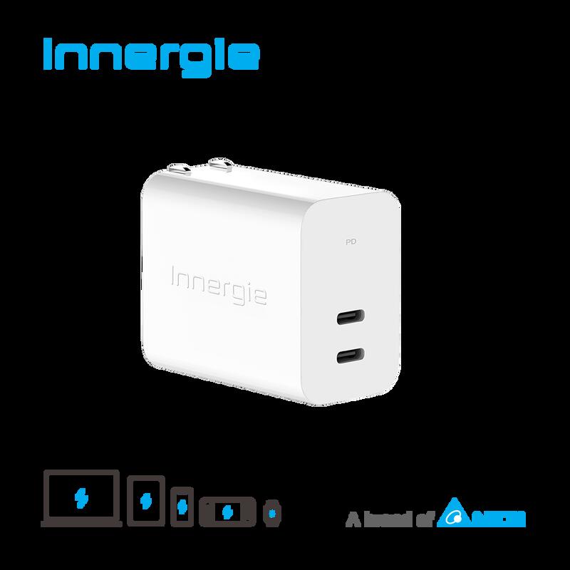 Innergie C6 Duo 63瓦 雙孔 USB-C 萬用充電器 (摺疊版) 