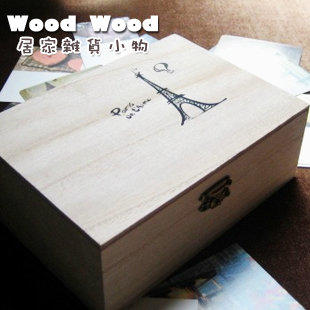 ☆Wood Wood【WZ041】Zakka 桐木原木 巴黎鐵塔 收納盒 -預購