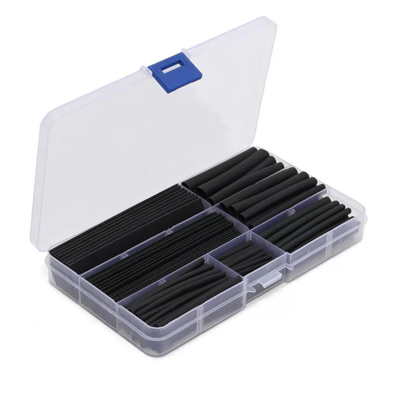 (現貨)127PCS熱縮管盒裝絶緣套管電工膠布家用DIY組合盒裝黑色收縮套管