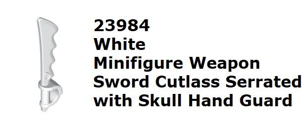 【磚樂】LEGO 樂高 23984 6133037 Weapon Sword 白色 鋸齒骷髏刀