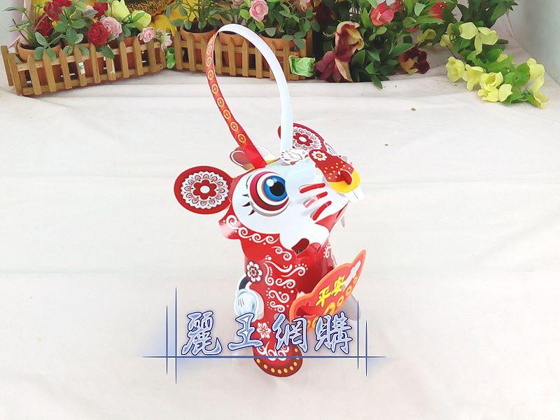 麗王(龍山民俗藝品童玩)-台灣製造 2020年 (完成品)鼠年紙雕摺紙燈籠 平安鼠 鼠年燈籠