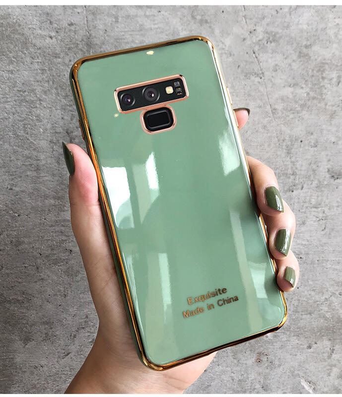 GMO 3免運Samsung三星S10 S10 Plus Note 8淺綠超優美6D鍍金精孔手機套手機殼保護套保護