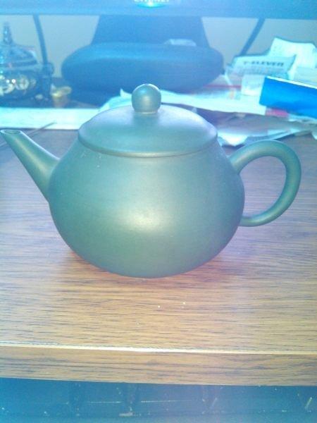 紫砂 茶壺 早期荊溪 惠孟臣款 綠泥壺