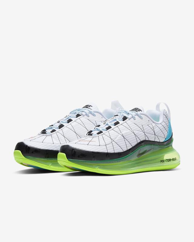 S.G Nike MX-720-818 黑白螢光綠網布避震全氣墊跑步慢跑鞋CT1266-101