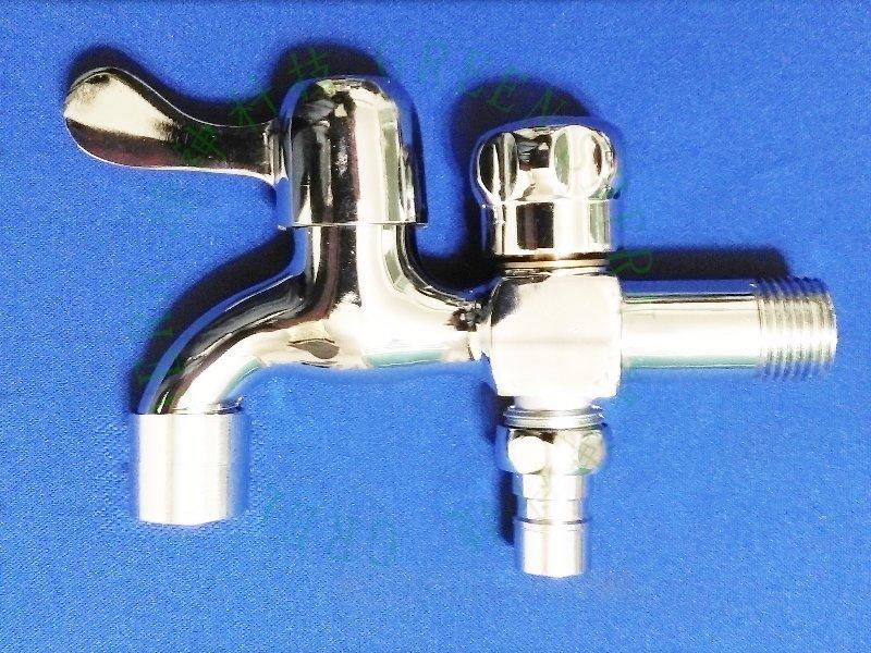 雙閥門水龍頭B(SH-02B) 雙出口水龍頭 雙口水龍頭 4分牙水龍頭 自動灑水器 自動澆水器1
