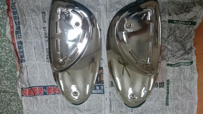 Kawasaki 川崎 125-B1 正日製 雙獅化妝鏡 菱形鎖點 電鍍 油箱護蓋