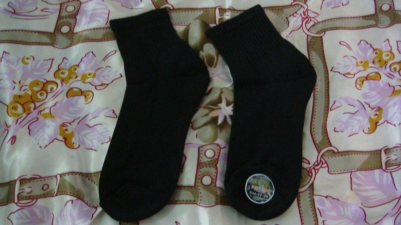 小美襪業 毛巾短襪 男女可穿 長度1/2 黑色 適用腳掌長:23公分~27公分