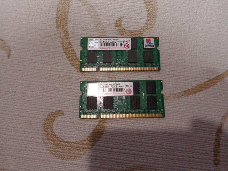 創見 DDR2 800 2Gx2=4G （75）筆電記憶體 （4）【雙通道、原廠終保】