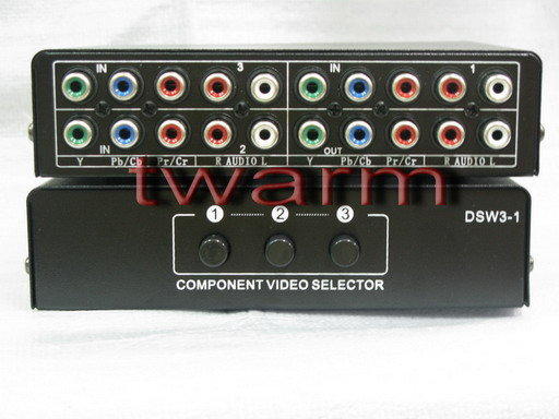 《德源科技》(含稅) 仝麗DSW31三進一出(3進1出)三色差份量視頻信號 色差切換器 色差分配器DSW31