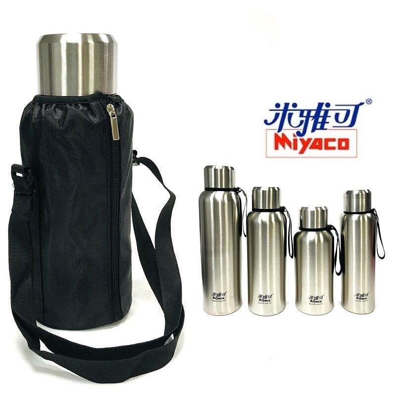台灣製造 Miyaco米雅可 Koruto 316不銹鋼真空保溫瓶(附背袋) 不鏽鋼保溫瓶 大容量保溫瓶露營泡牛奶 野餐
