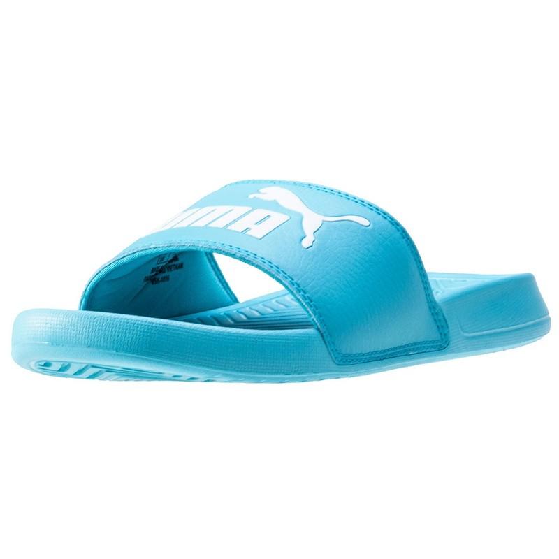 9527 PUMA POPCAT SWAN 水藍 藍  基本款 LOGO 運動 拖鞋 女鞋 360265-17
