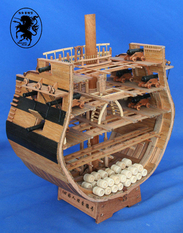 【華麗船奇】木船 西洋仿古帆船“好人理查號”全肋骨截面模型
