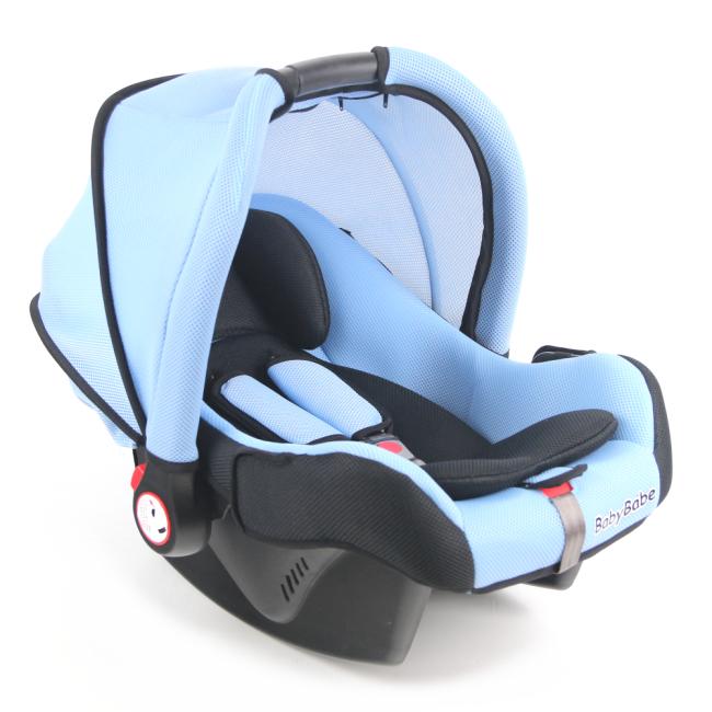 《小崴Life》Babybabe 多功能提籃汽座-附蚊帳 (粉藍) 提籃、搖床、安全汽座、嬰兒床