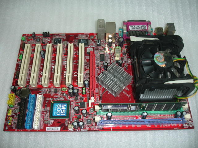 【電腦零件補給站】微星科技 865P Neo主機板 + P4-1.8CPU含原廠風扇 + 512MB記憶體整套