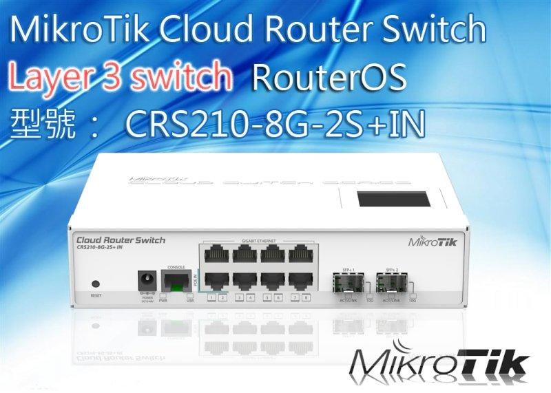 【RouterOS專業賣家】RouterOS CRS210-8G-2S+IN Layer 3 Switch-含稅