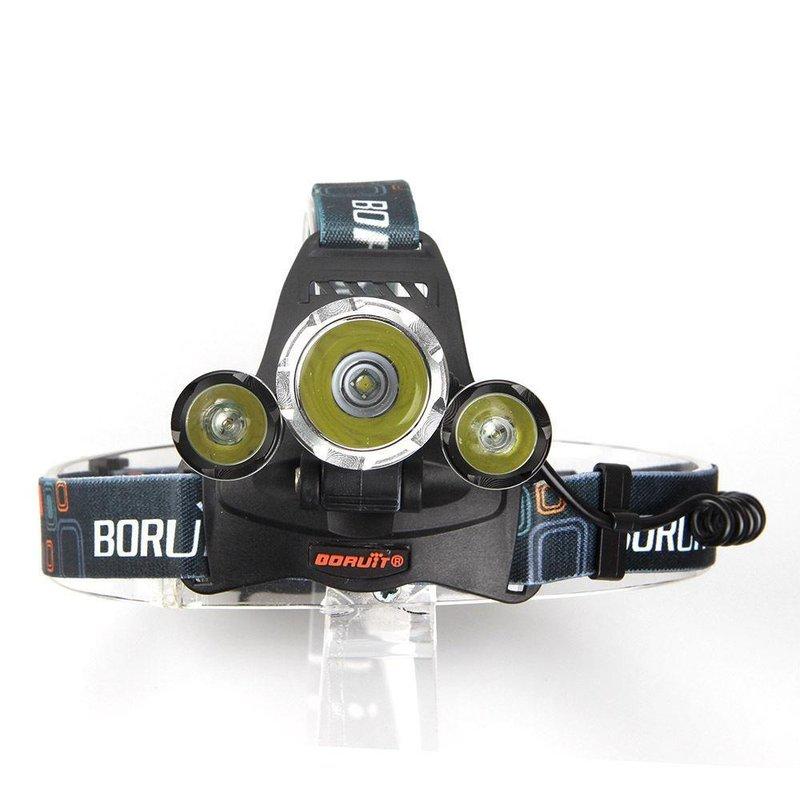 (世界最亮頭燈)BORUiT原廠 CREE XM-L2頭燈強光 全配組 (送2直充+2顆日本松下保護版電池3600流明