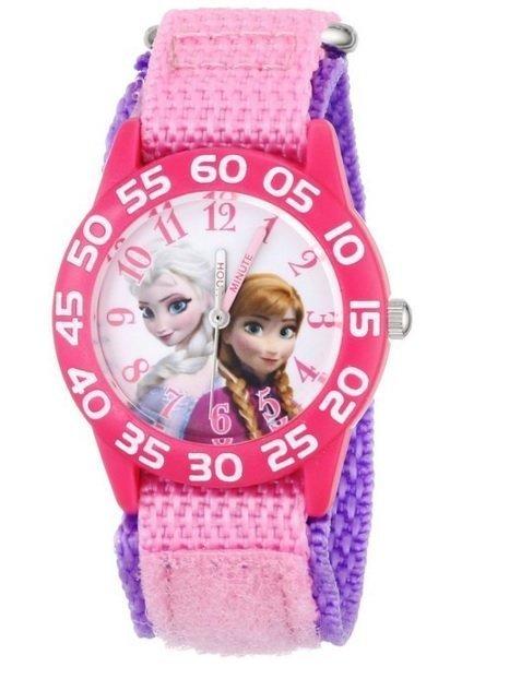 現貨 美國 Disney Frozen 冰雪奇緣熱賣款 石英機芯 超可愛兒童手錶 石英錶 指針學習錶 尼龍錶帶 聖誕禮
