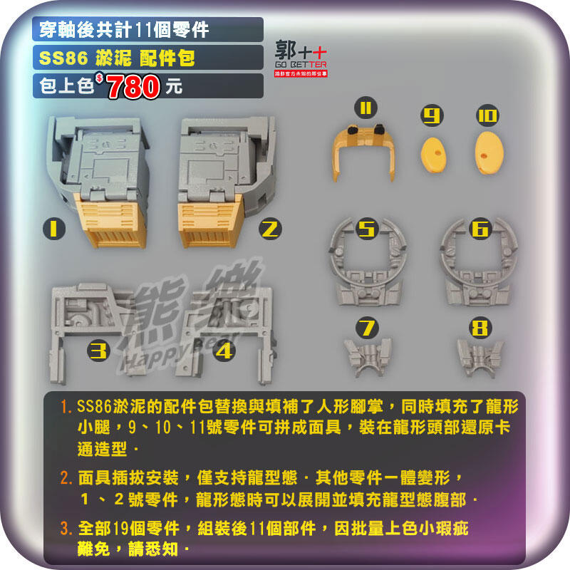 🐻熊樂🐻現貨or預購🍀 小郭SS86 淤泥配件包非DNA DK36 DK-36