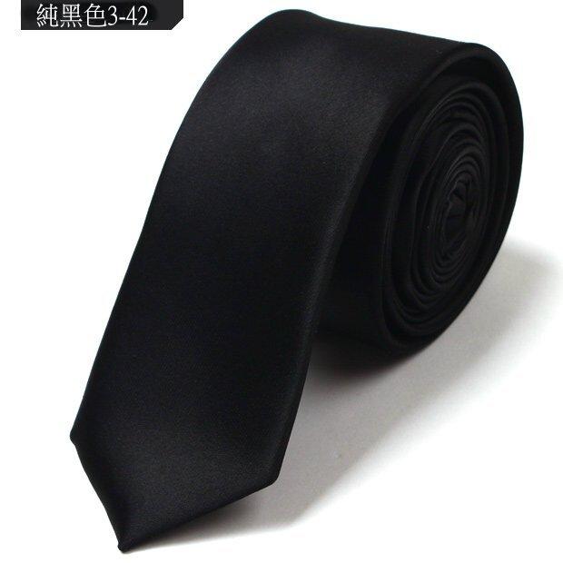 vivi領帶家族 新款韓版窄領帶 5CM (純黑色3-42)