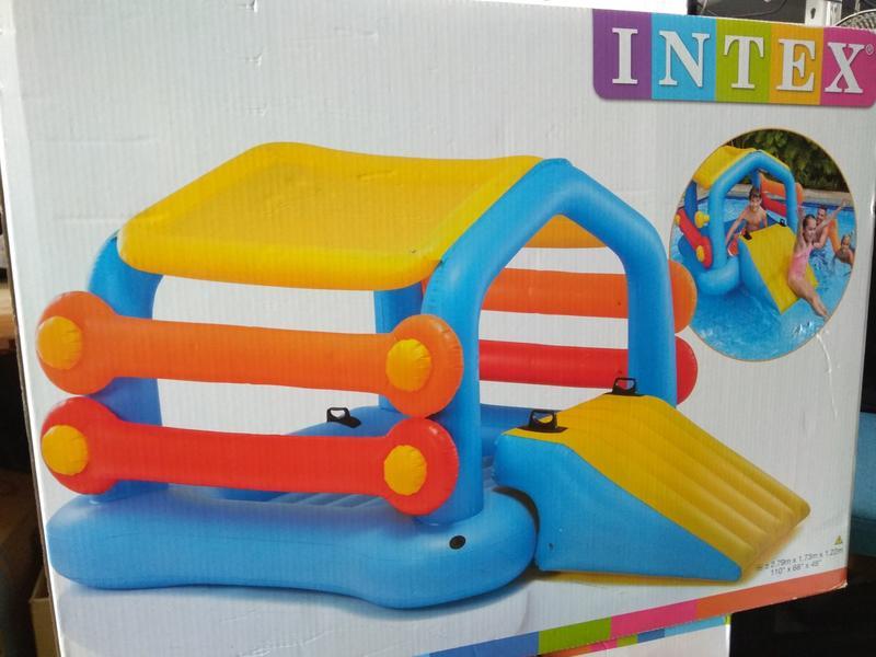 INTEX58294小屋造型水上充氣玩具 溜滑梯 充氣泳池 嬰幼兒 兒童泳池 戲水池 游泳 泳池 游泳池 可遮陽