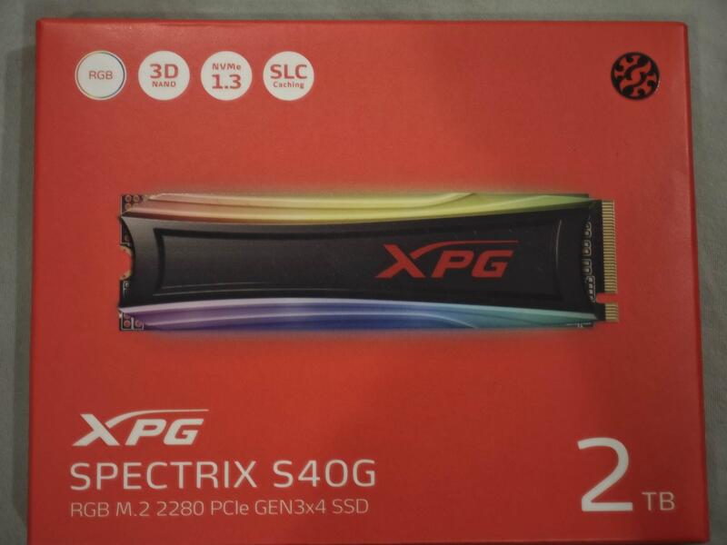 威剛XPG SPECTRIX S40G RGB PCIe Gen3x4 M.2 2280 2TB SSD 固態硬碟