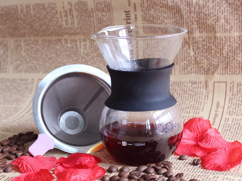 [ 埔21烘焙咖啡 ] K03 手沖咖啡器具 手沖咖啡壺 200 ml 玻璃分享壺 不鏽鋼濾網