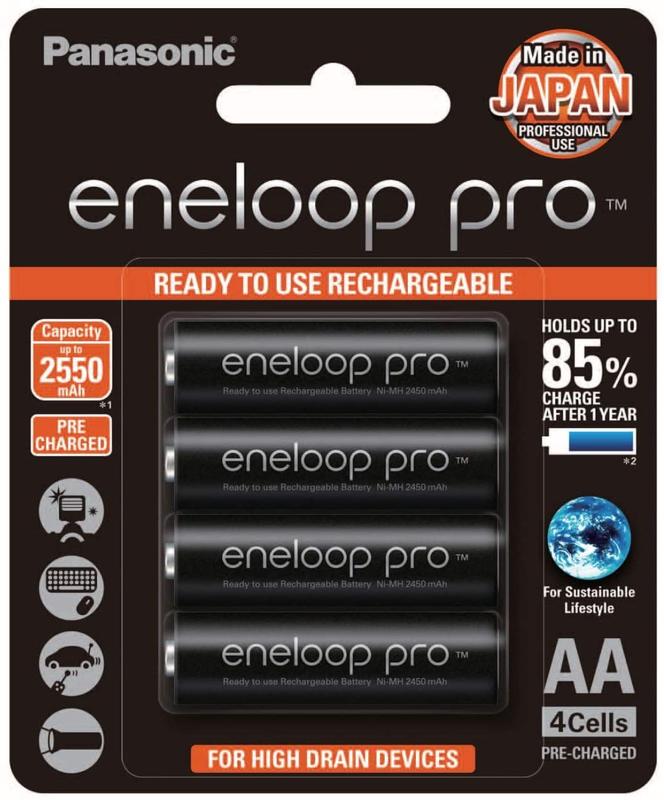 (附發票) 日本製 Panasonic 國際牌 eneloop pro 3號 2550mAh低自放電池 4入送電池盒