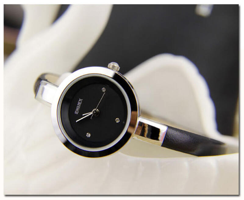 惡南宅急店【0461F】香港品牌KEZZI 細版皮革手錶水鑽 簡約極致女用錶(6色)