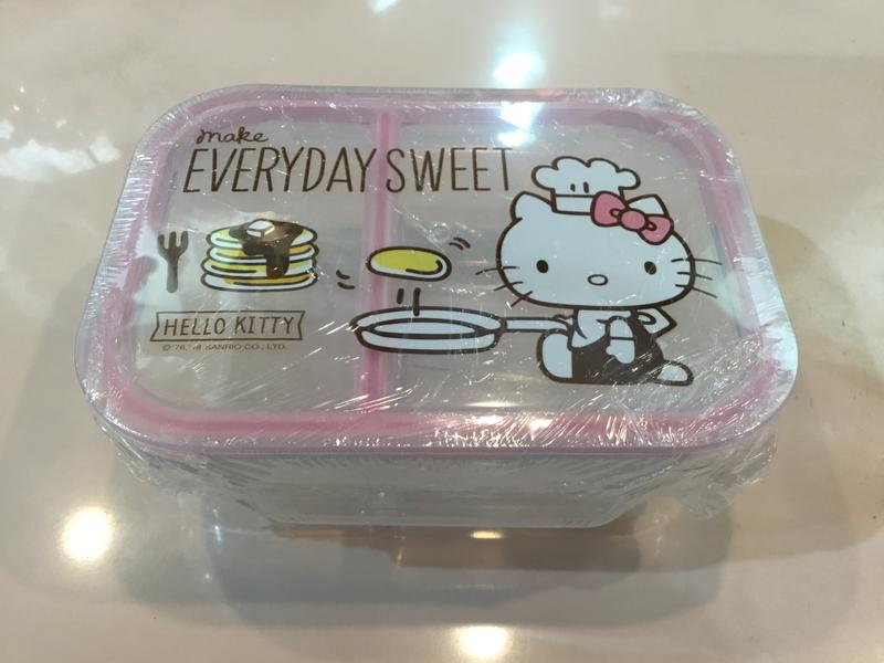 瑪奇格 臺灣授權 Hello Kitty  分隔耐熱玻璃保鮮盒 便當盒