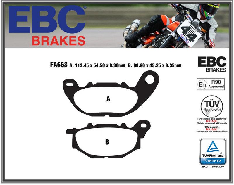 EBC FA663HH 15-23 Yamaha YZF R3 ABS Front Left/Right Sintered HH/R Brake Pads