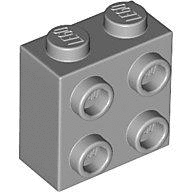 LEGO Light Gray Brick Studs 1x2x1 2/3 樂高淺灰色 側接轉向磚塊 6123809