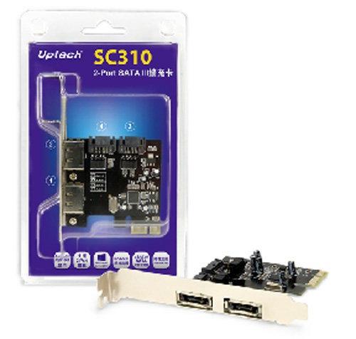 瘋狂買 Uptech 登昌恆 SC310 2-Port SATA III擴充 卡PCI-E介面 連接3TB容量硬碟 特價
