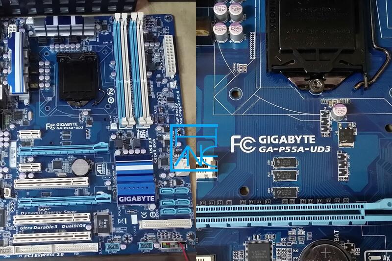 【 大胖電腦 】技嘉 GA-P55A-UD3 主機板/附擋板/1156腳位/DDR3/保固30天 直購價500元