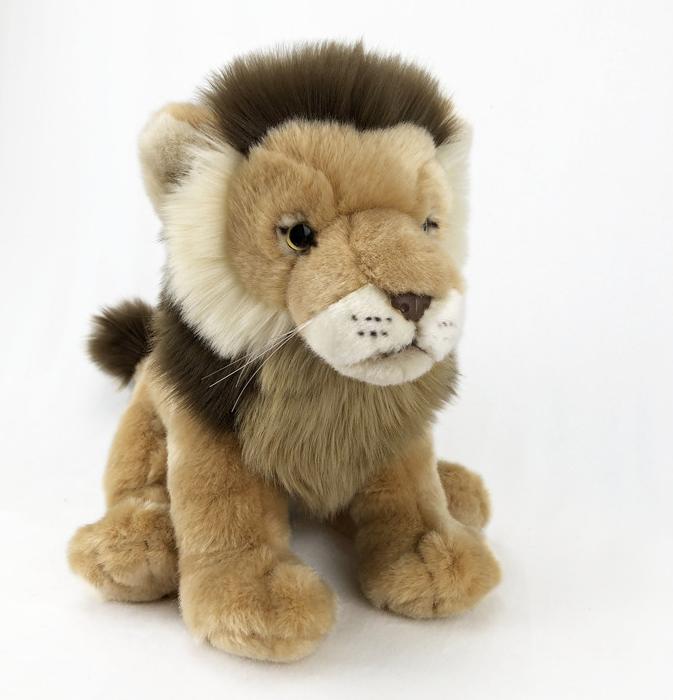 【那間模型】精緻 35公分 仿真 獅子 公獅 娃娃 玩偶 絨毛 玩具 公仔 模型 寵物