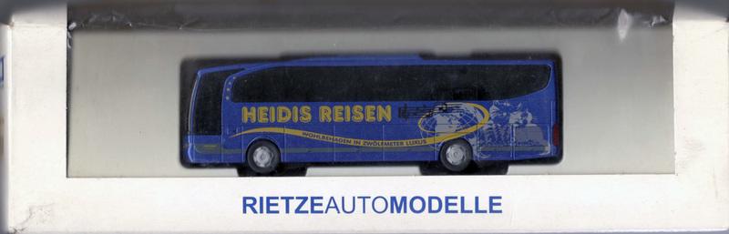 HO 1/87 Rietze 63843 Mercedes-Benz Travego Heidis Reisen (AT