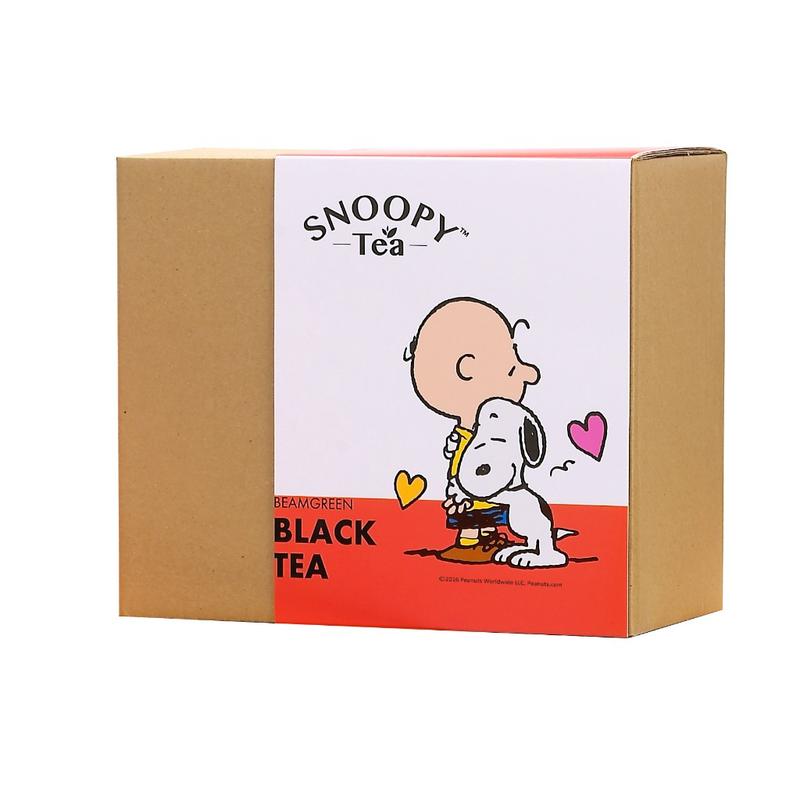 沐風華 台灣好茶 史努比 SNOOPY TEA 沐青紅茶禮盒(內含紅茶包8入，置物木盒及冷泡茶玻璃瓶)