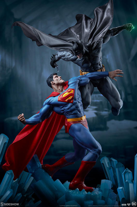 （售完，請勿下標Sideshow BenToy DC Batman Supermn蝙蝠俠大戰超人雕像組SC-200539