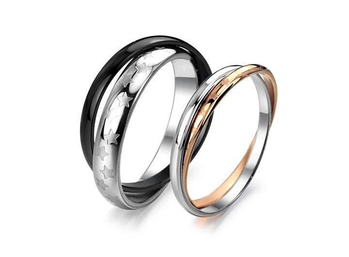 《星飾界》J315-優質鈦鋼戒指-單件價 情人節 男女對戒 星星戒指 情侶對戒 情侶戒指 西德鋼戒指 316L鈦鋼戒指