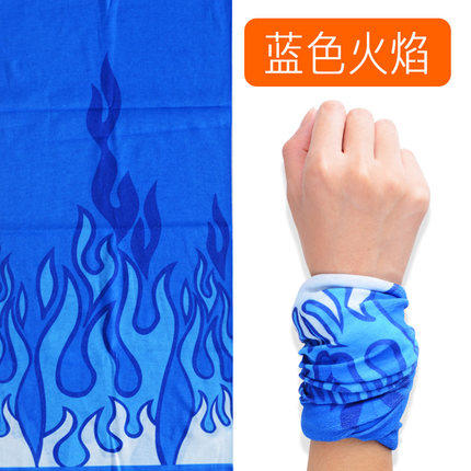 《CPO EVO中華玩家》多用途魔術頭巾/戶外透氣頭巾/無縫頭巾/圍脖/面罩-【藍色火焰】