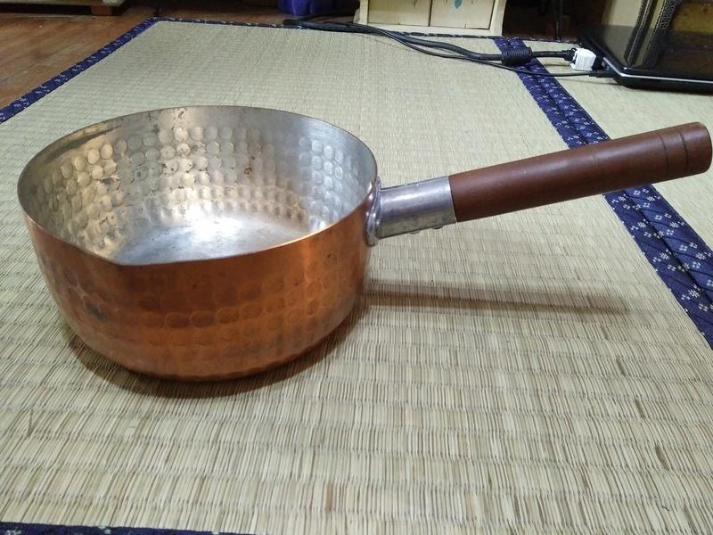 老洋房～古道具紅銅槌目單柄鍋銅鍋湯鍋