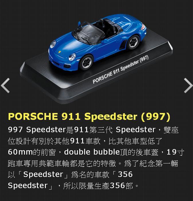 【阿田小鋪】7號車 PORSCHE 911 Speedsder (997) 7-11 保時捷經典911系列模型車另展示盒