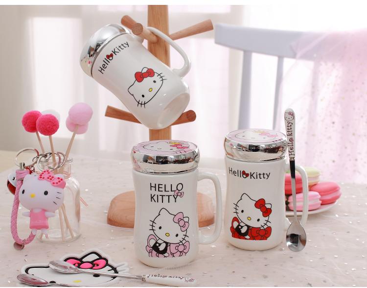 [estilo艾斯堤洛]Hello Kitty馬克杯(含蓋子、湯匙)(預購)