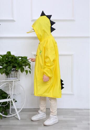 雨季必備【468】日本KIDS升級款 兒童雨衣 恐龍造型 幼兒園 國小生雨衣 90-130CM(拉鍊+鈕扣)附收納袋