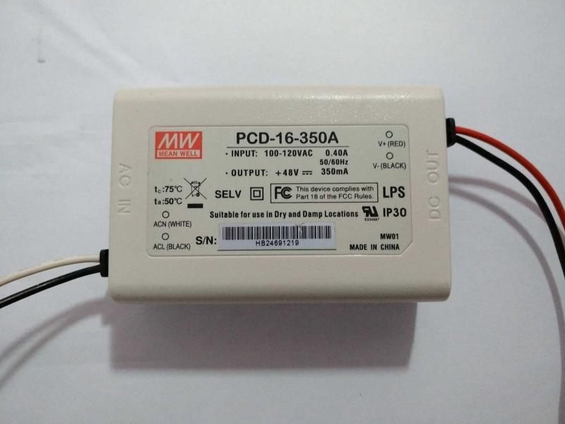 (庫存)明緯 PCD-16-350A LED 驅動器 Input AC 110V /output DC 24~48V