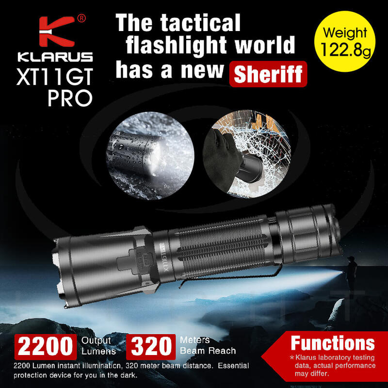 【錸特光電】KLARUS XT11GT Pro 2200流明 高亮戰術手電筒 320米遠射 勤務 警用 爆閃