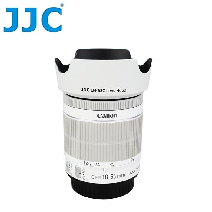 我愛買JJC Canon副廠EW-63C遮光罩EF-S 18-55mm f/3.5-5.6 IS相容Canon原廠STM