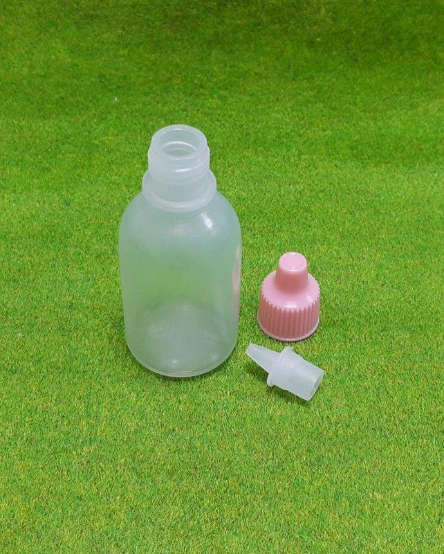 《五旬藝博士》塑膠容器 30ML 尖嘴滴瓶(粉紅蓋)-顏料分裝 顏料罐 軟性瓶身好擠 h01